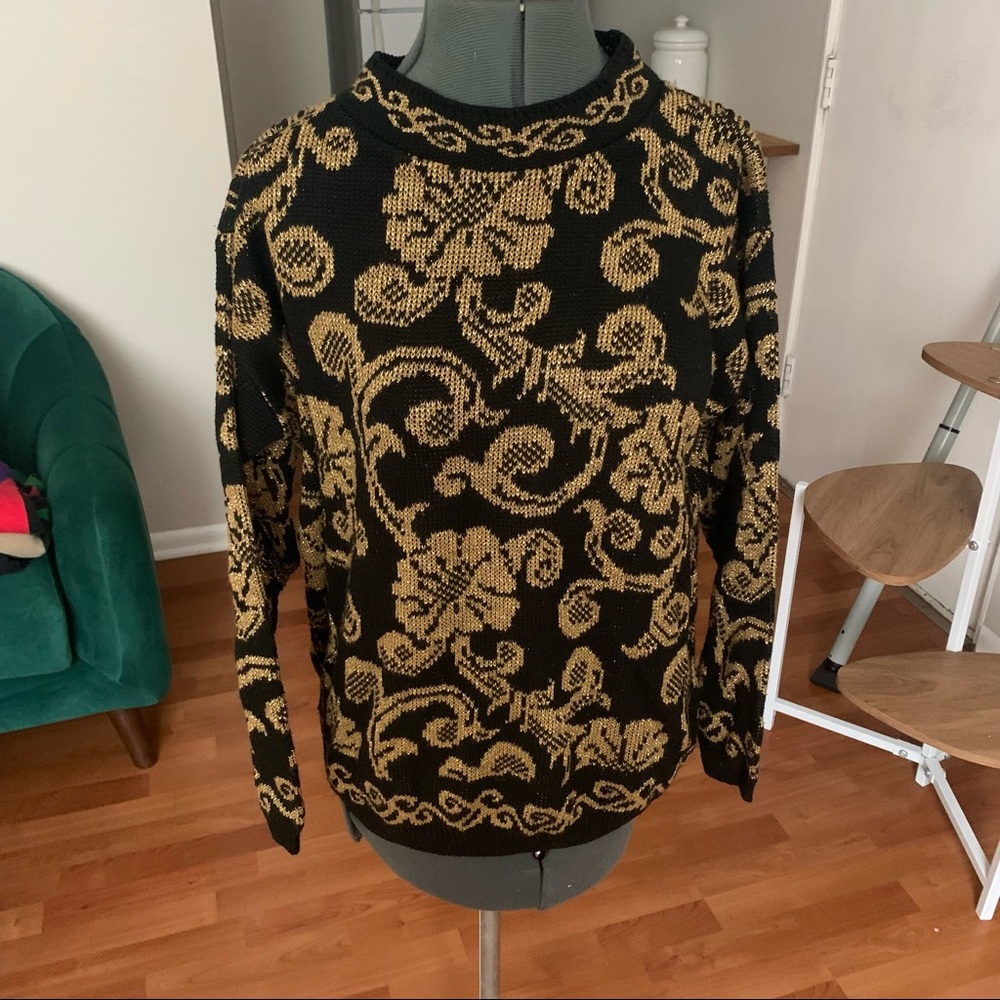 Gold & black sweater